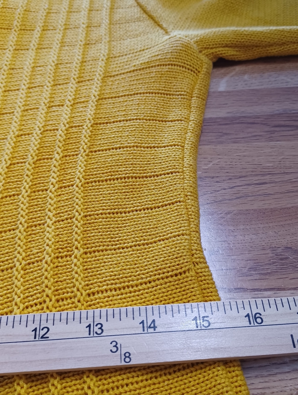 Open-Front Knit Cardigan Sweater Mustard Yellow Size M Cozycore Autumn Boho Chic - Picture 15 of 16
